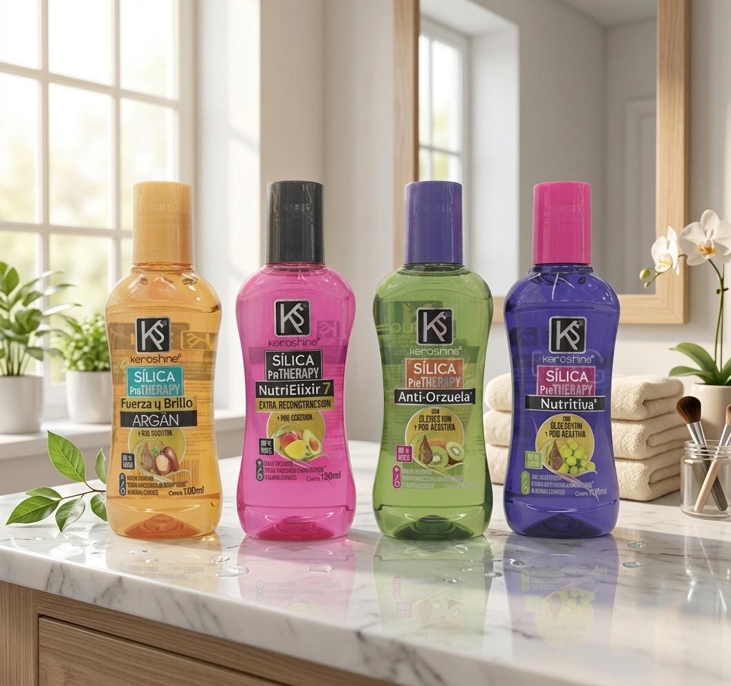 Kerashine — Silica Pretherapy — Etiquetas y empaque