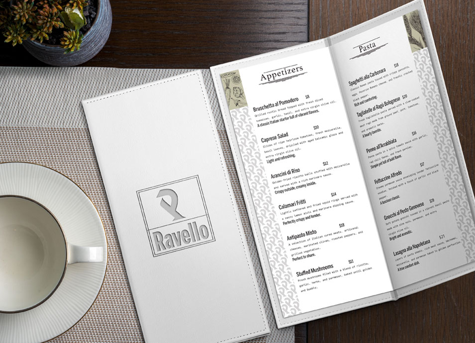 Ravello — Logo & Menu Design