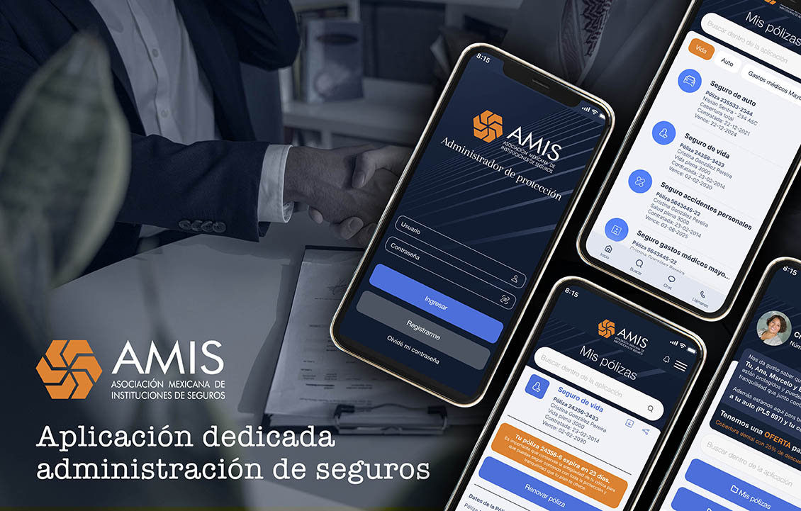 AMIS — App dedicada para administración y gestión de seguros — pólizas, siniestros y comunicación con agentes en una sola plataforma.